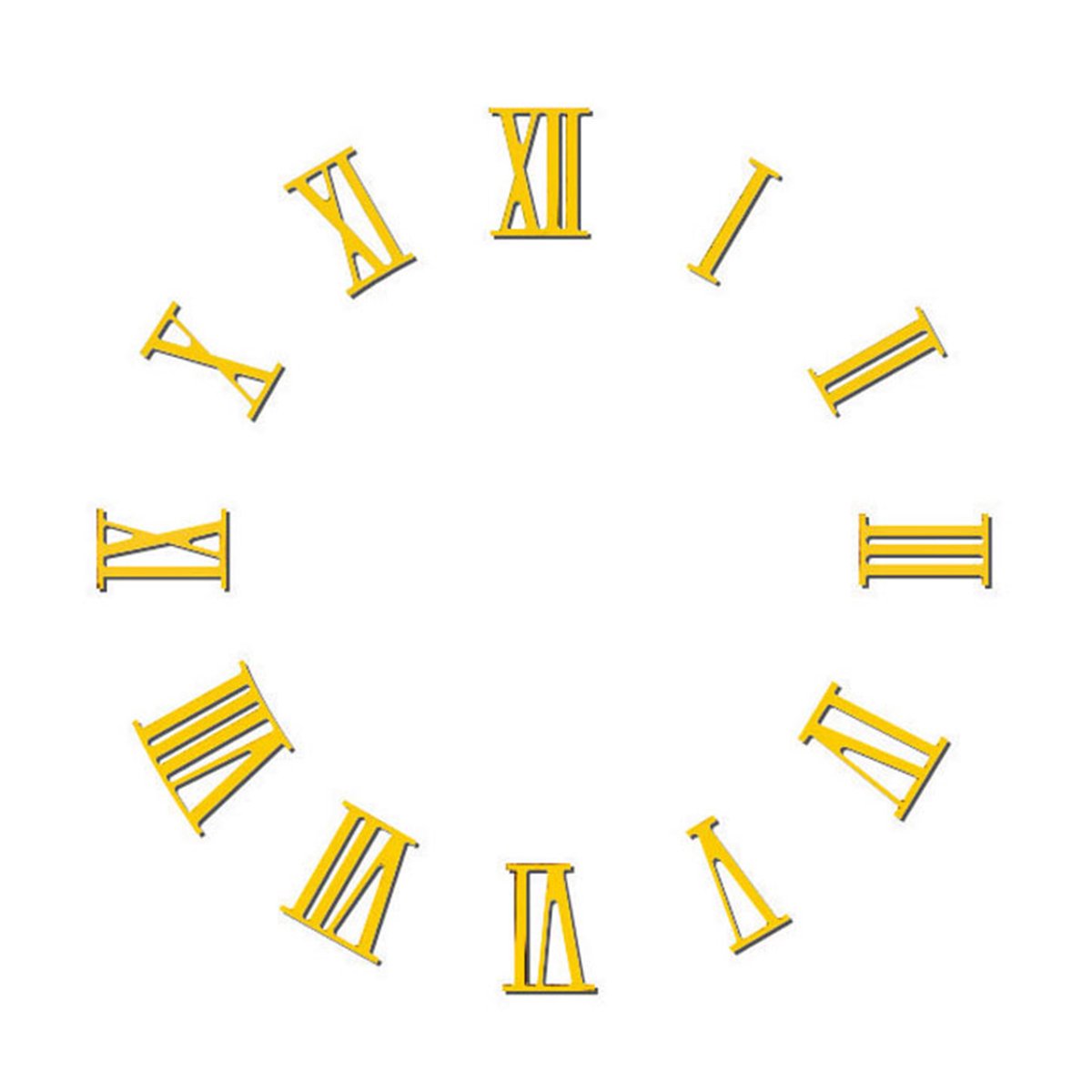 Set Romeinse cijfers, geborsteld messing, L=20mm