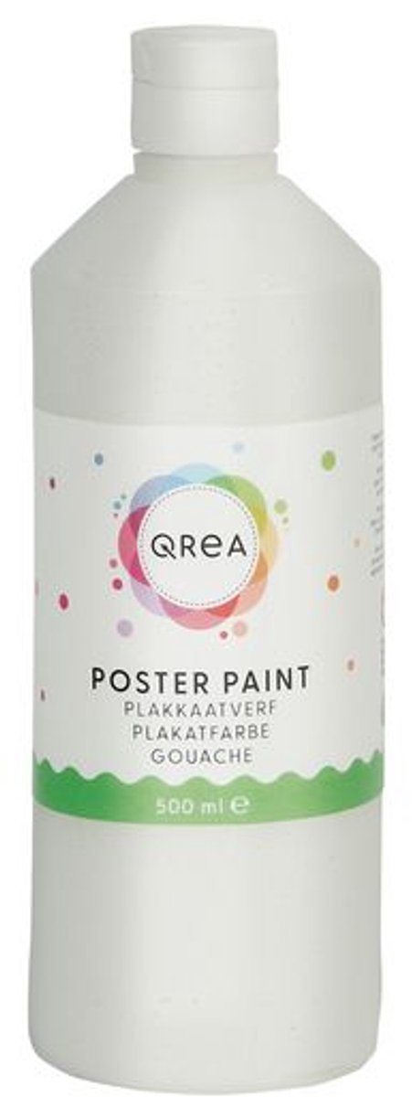 Plakkaatverf qrea wit 500ml | 6 stuks