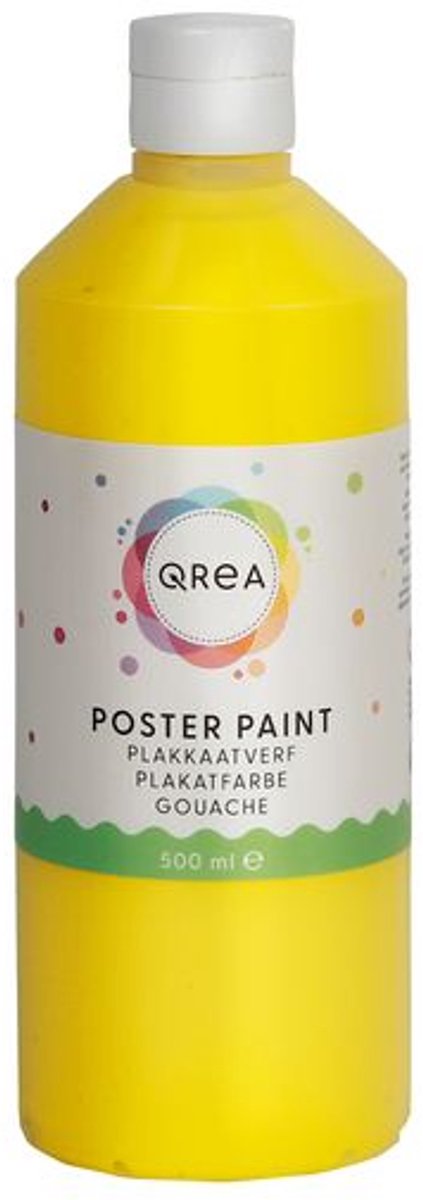 Plakkaatverf qrea geel 500ml
