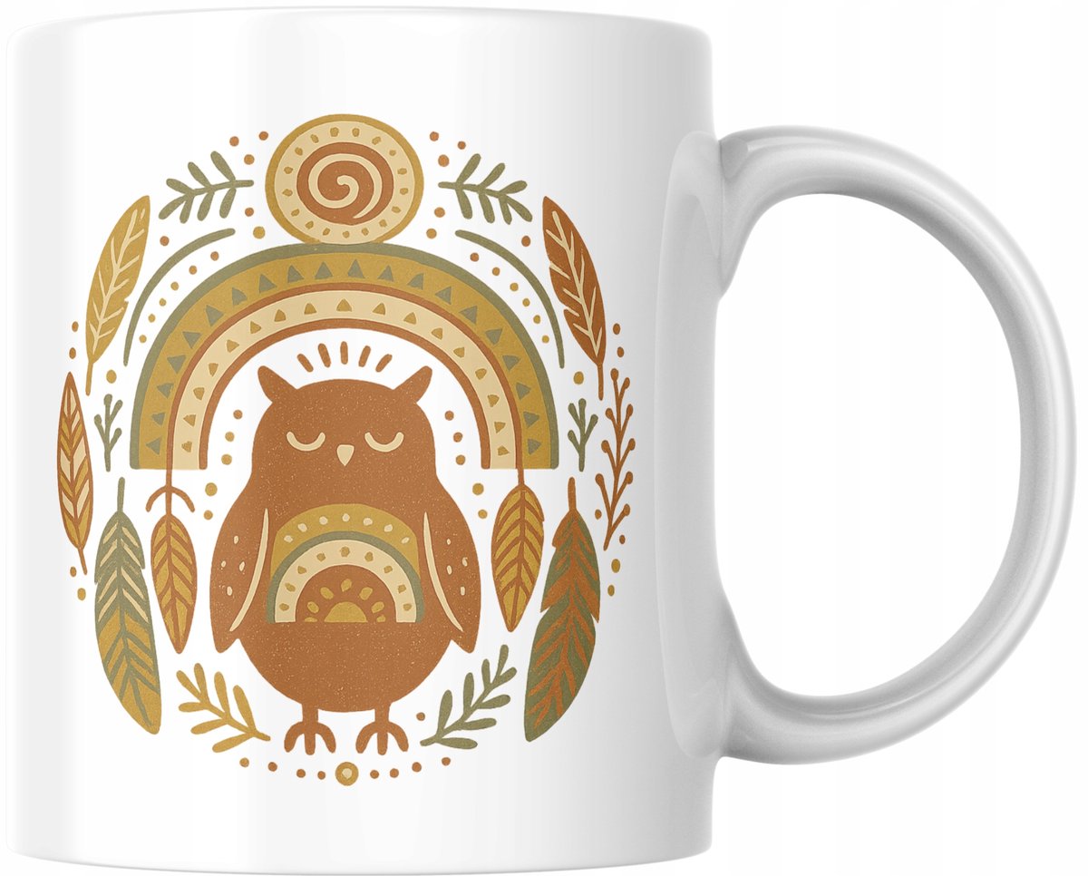 Boho Uil Mok - Uniek Cadeau voor Verjaardagen