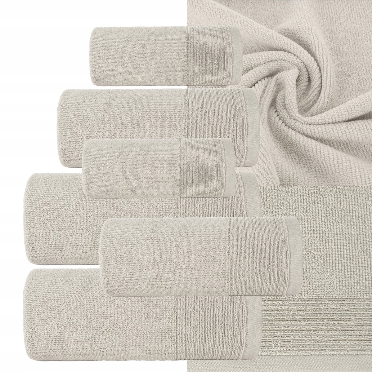 Luxe Katoenen Handdoekenset 6 Delig Beige 500g/m²