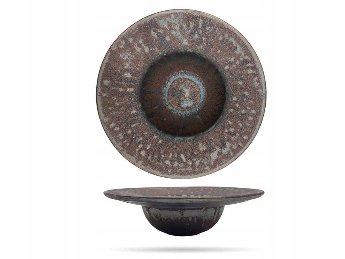 Kera Ceramika Hematiet Diep Pastabord 23 cm - Uniek ontwerp