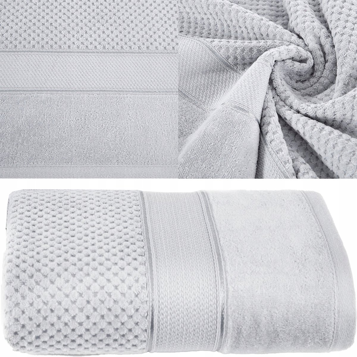 Luxe Katoenen Badhanddoek 70x140cm Zilver 500g/m²