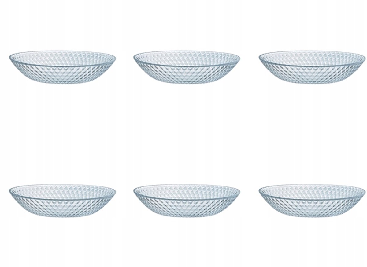 Luminarc Pampille Diepe Borden 20 cm - Set van 6 - Transparant glas