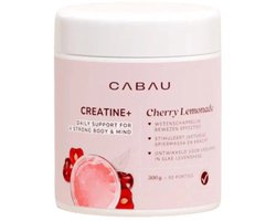 Cabau – Creatine+ Lemonade – Cherry Lemonade – Creatine Monohydraat Drank – Vergroot Vetvrije Spiermassa – Suikerarm & Laag in Calorieën – 300 gram (50 Porties)