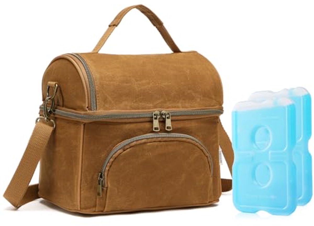 Geïsoleerde lunchbox XL met 2 ijszakken – Duurzame koeltas voor werk en picknick