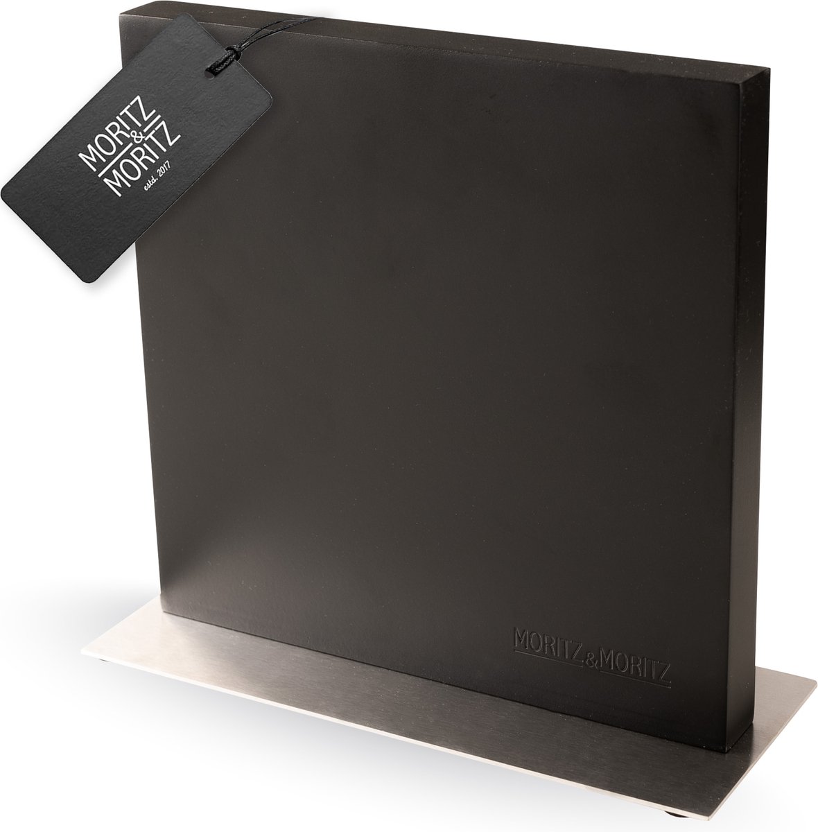 Moritz & Moritz Messenblok Zonder Messen - 23cm x 25cm - Messenmagneet met Roestvrijstalen vloer - Messenhouder Magnetisch - Messenblok - Keukengerei Houder