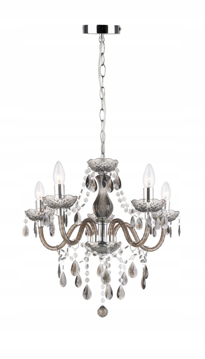 Marie Hanglamp 5-lichts Chroom/Zwart E14 140cm