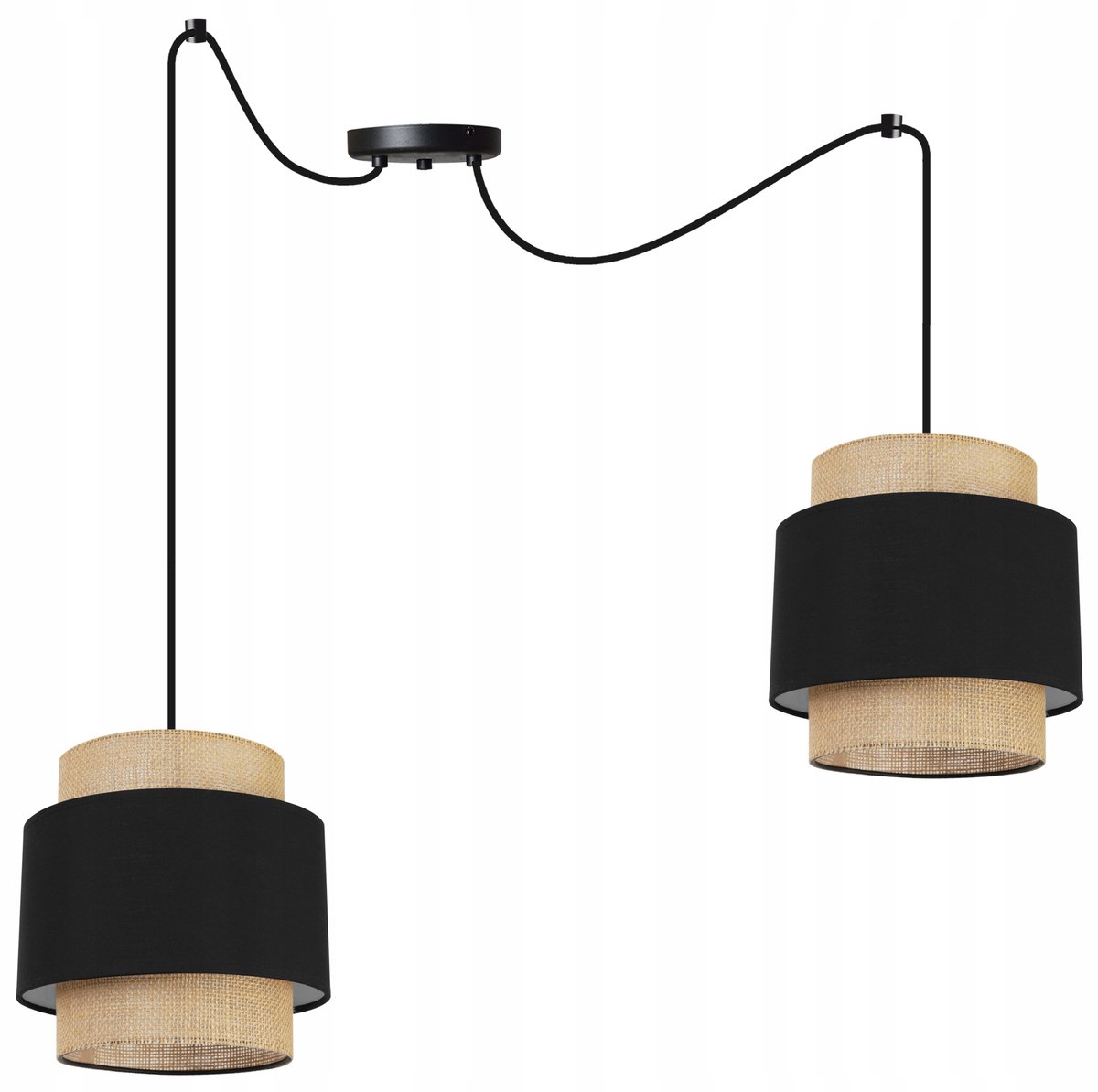 Spider Boho Hanglamp Zwart/Beige - Jute Kap - E27