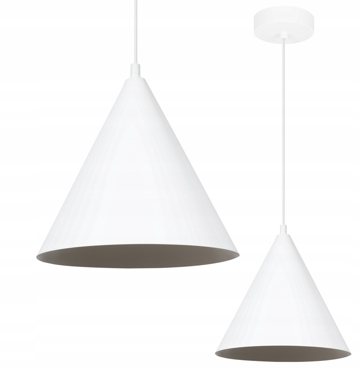 Hanglamp Soho Kegel Wit Metaal E27 - Stijlvolle Loft Verlichting