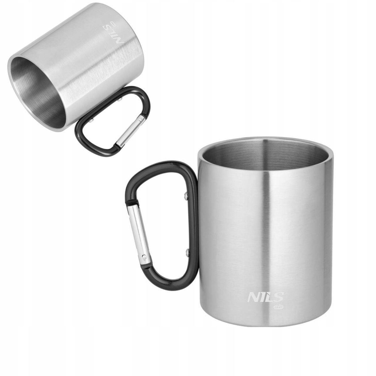 Nils Camp Outdoor Mok met Karabijnhaak - 300ml RVS