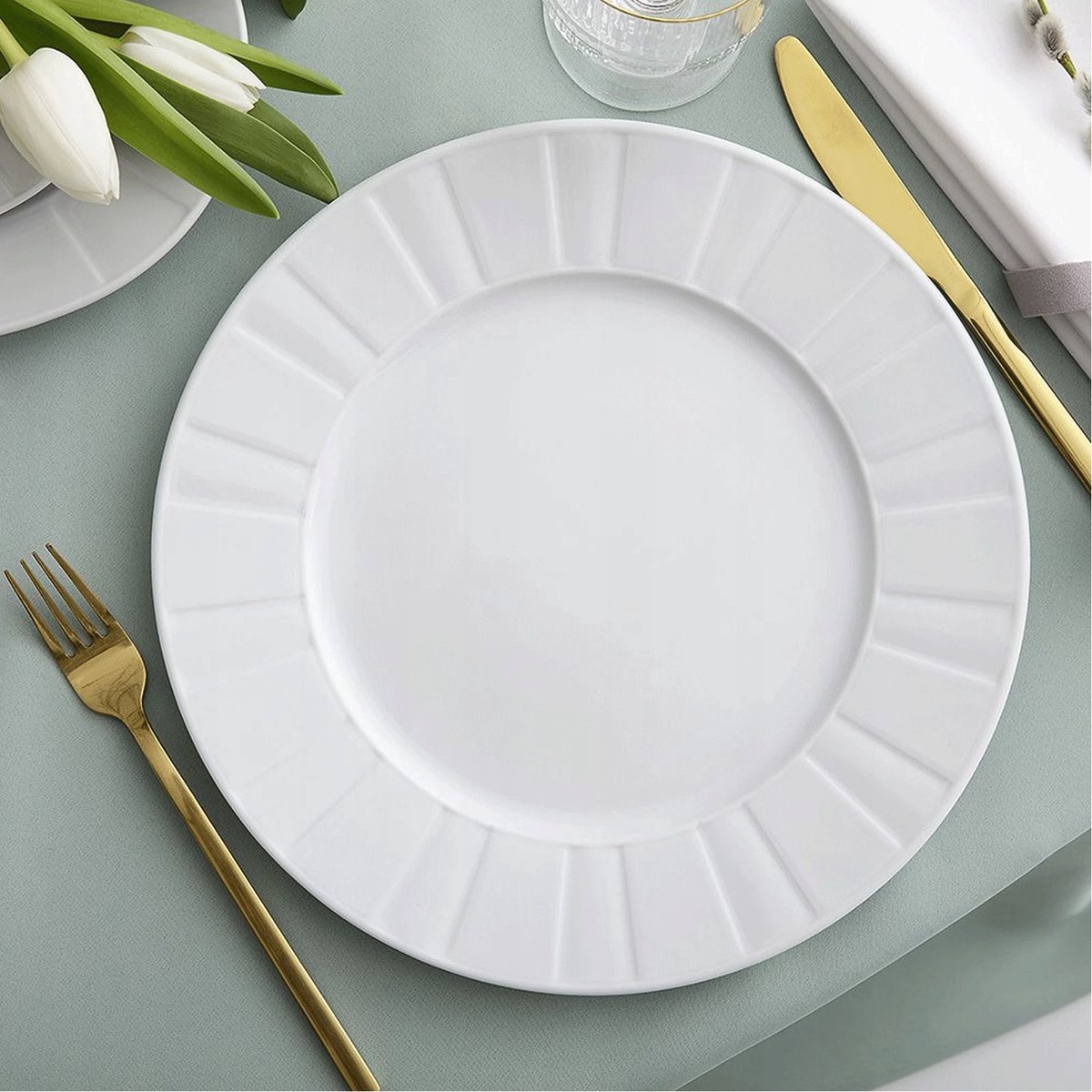 Ćmielów Oktawa Witte Porseleinen Eetplank 27 cm