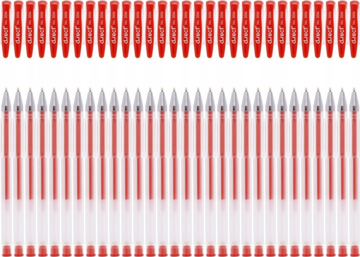 D.Rect Gelpen 3006 Rood 0.5mm - Set van 30
