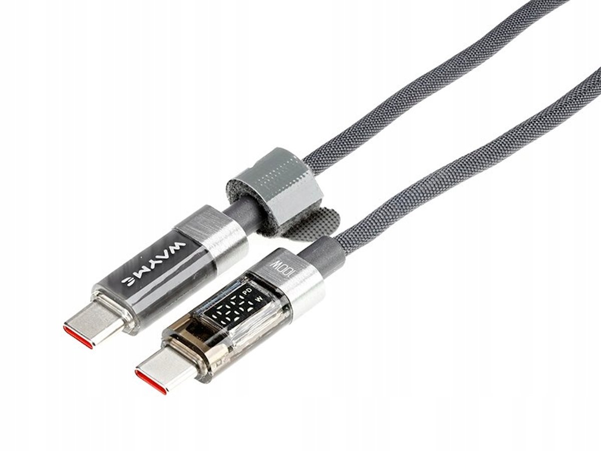 USB-C oplaadkabel 1m met LED-display & 100W snelladen