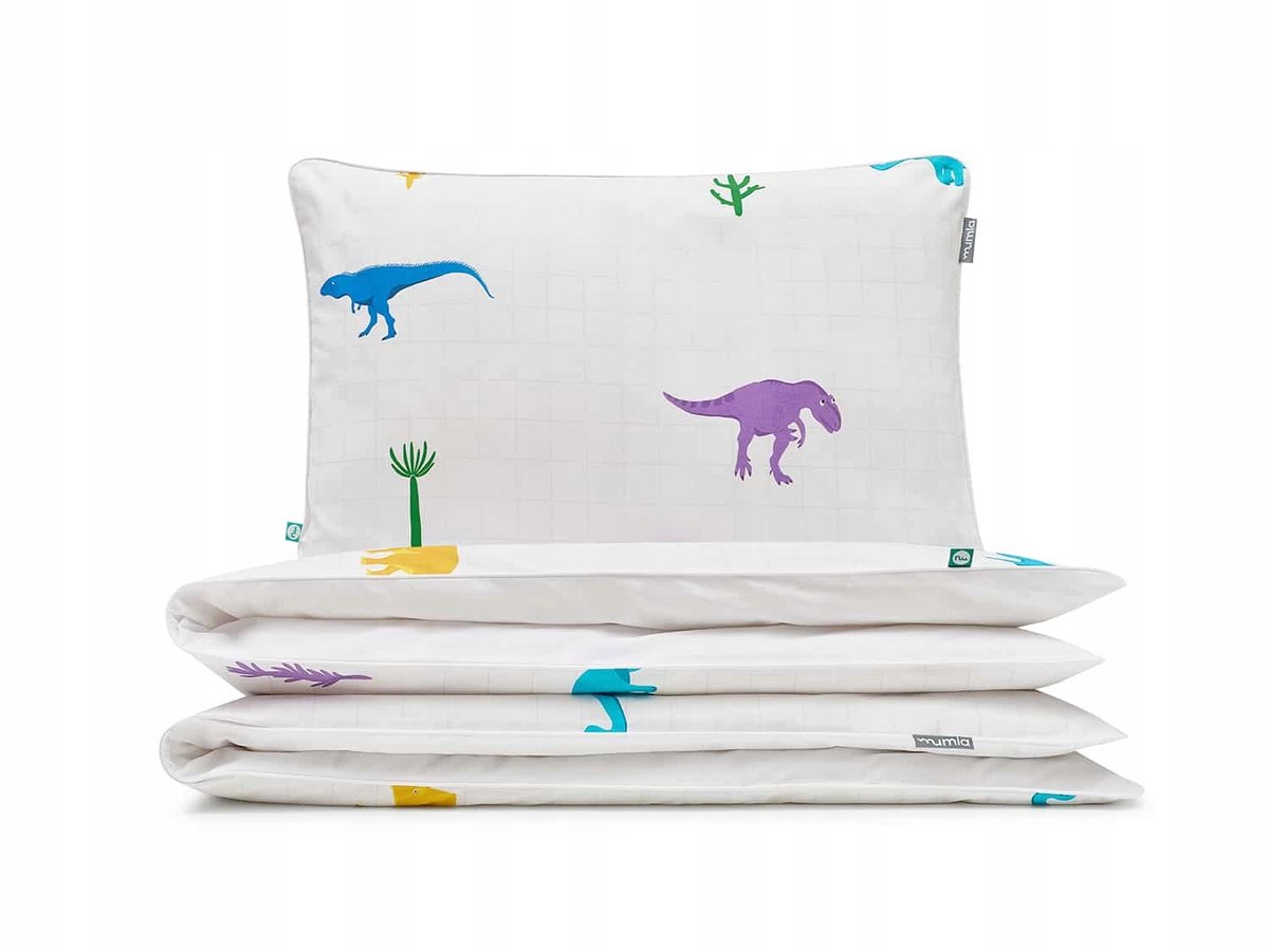 Dino Kinderbeddengoed 90x120 cm + 60x40 cm - 100% Katoen