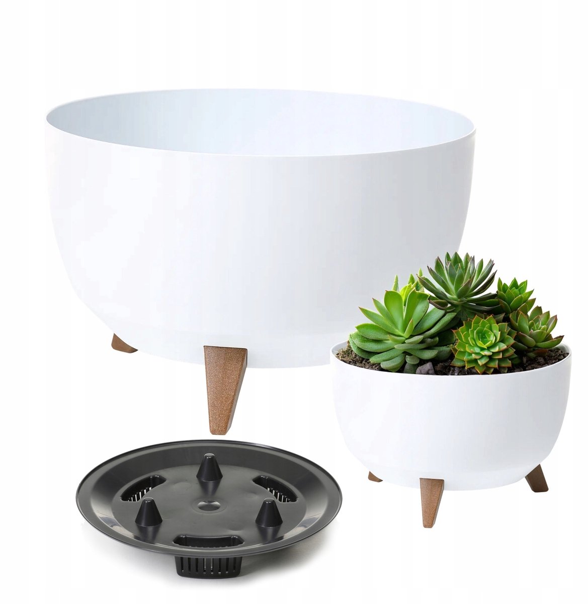 Mooie Witte Roma M2 Pot met Voeten - 47x27cm