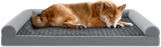 Ferplast Hondenkennel Hondenkussen Middelgroot Hond Antikrasstof Machinewasbaar op 30° Waterdicht hondenmatras 66 x 50 x 20 cm Grijs