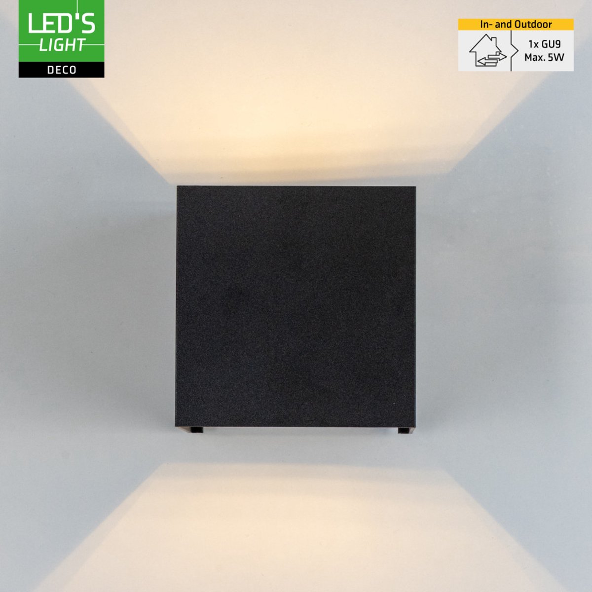 LED’S LIGHT DECO Buitenlamp zonder Lichtbron - Verstelbare Kappen - 1x G9 Fitting - Waterdicht IP65 Wandarmatuur - Tuinverlichting Gevel - Voor Binnen en Buiten - Zwart