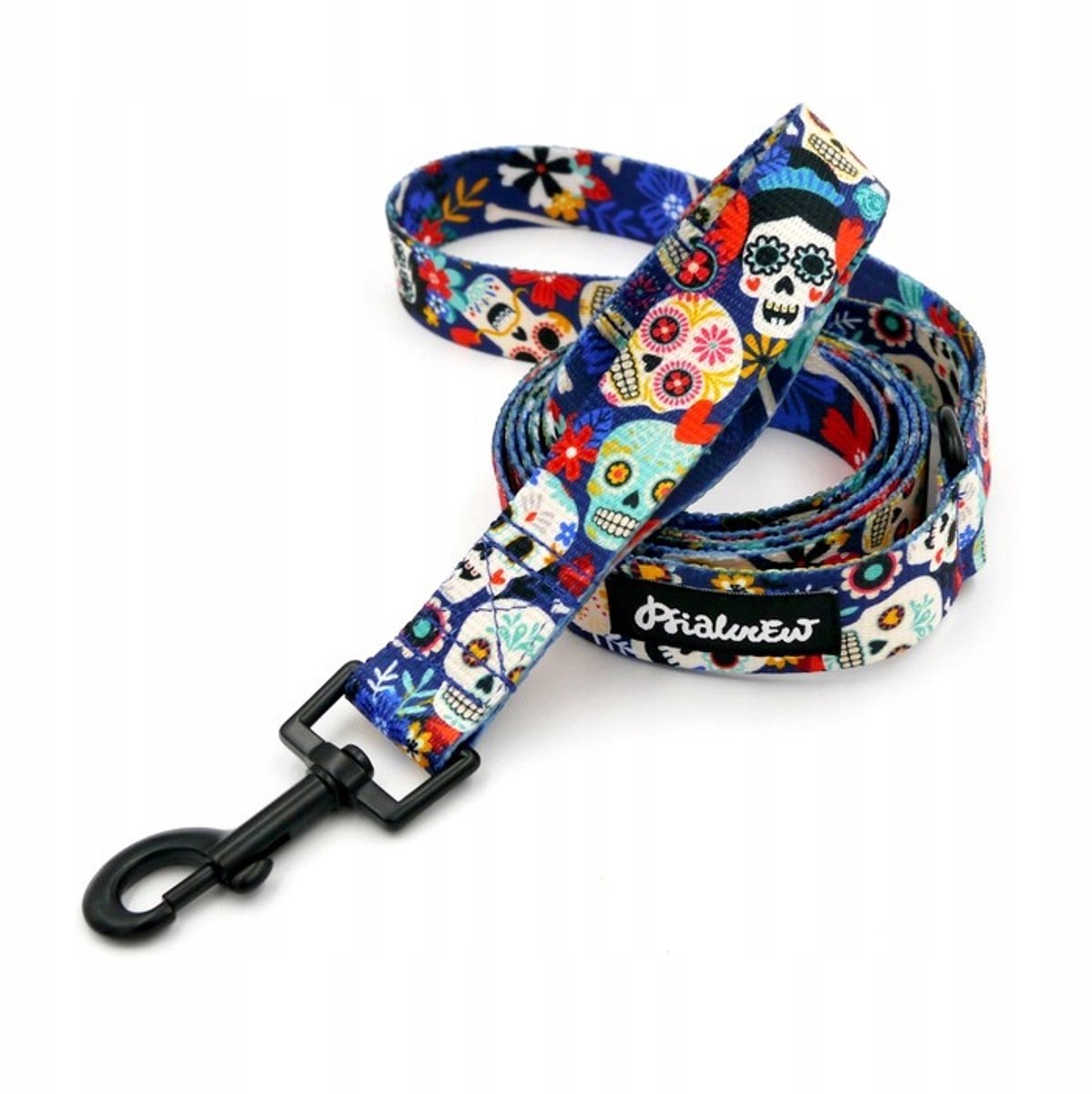 Psiakrew Hondenriem Dia de los Muertos 160cm - Zwart