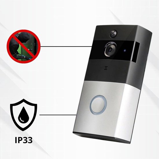 Provento - Slimme video-deurbel met wifi, HD-camera, nachtzicht, 2-weg audio, bewegingsdetectie, live weergave, diefstalbeveiliging. — afbeelding 4