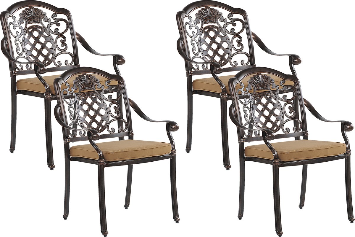 SALENTO - Tuinstoel set van 4 - Donkerbruin - Aluminium