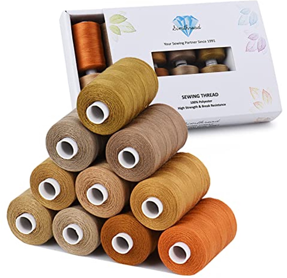 Polyester Naaigaren Set - 10 Spoelen van 1000 Meter voor Alle Naaidoeleinden