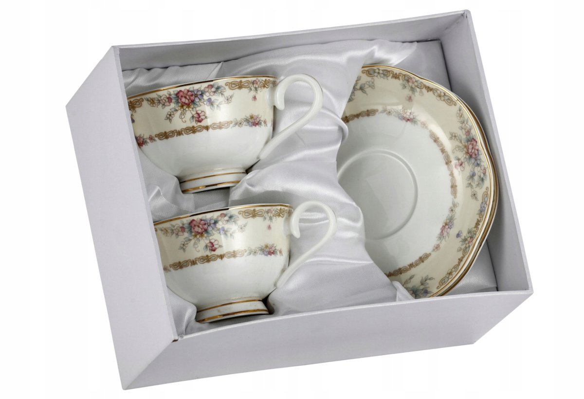 Porseleinen Theekopjes met Schotels (2 stuks) in Cadeauverpakking