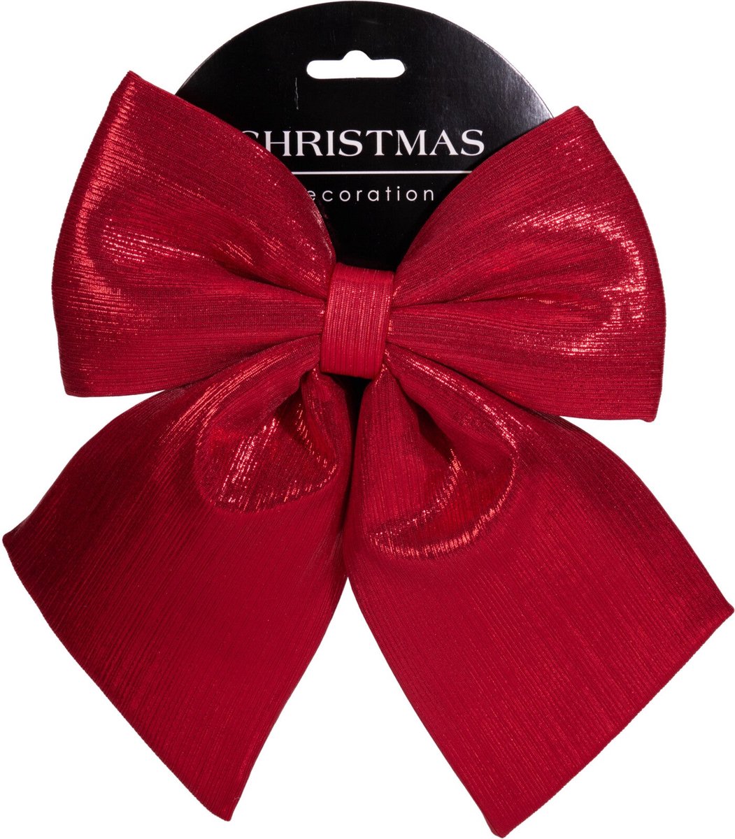 Home & Styling Kerstdecoratie/Kerststrik - Set van 4 stuks - 23cm - Rood
