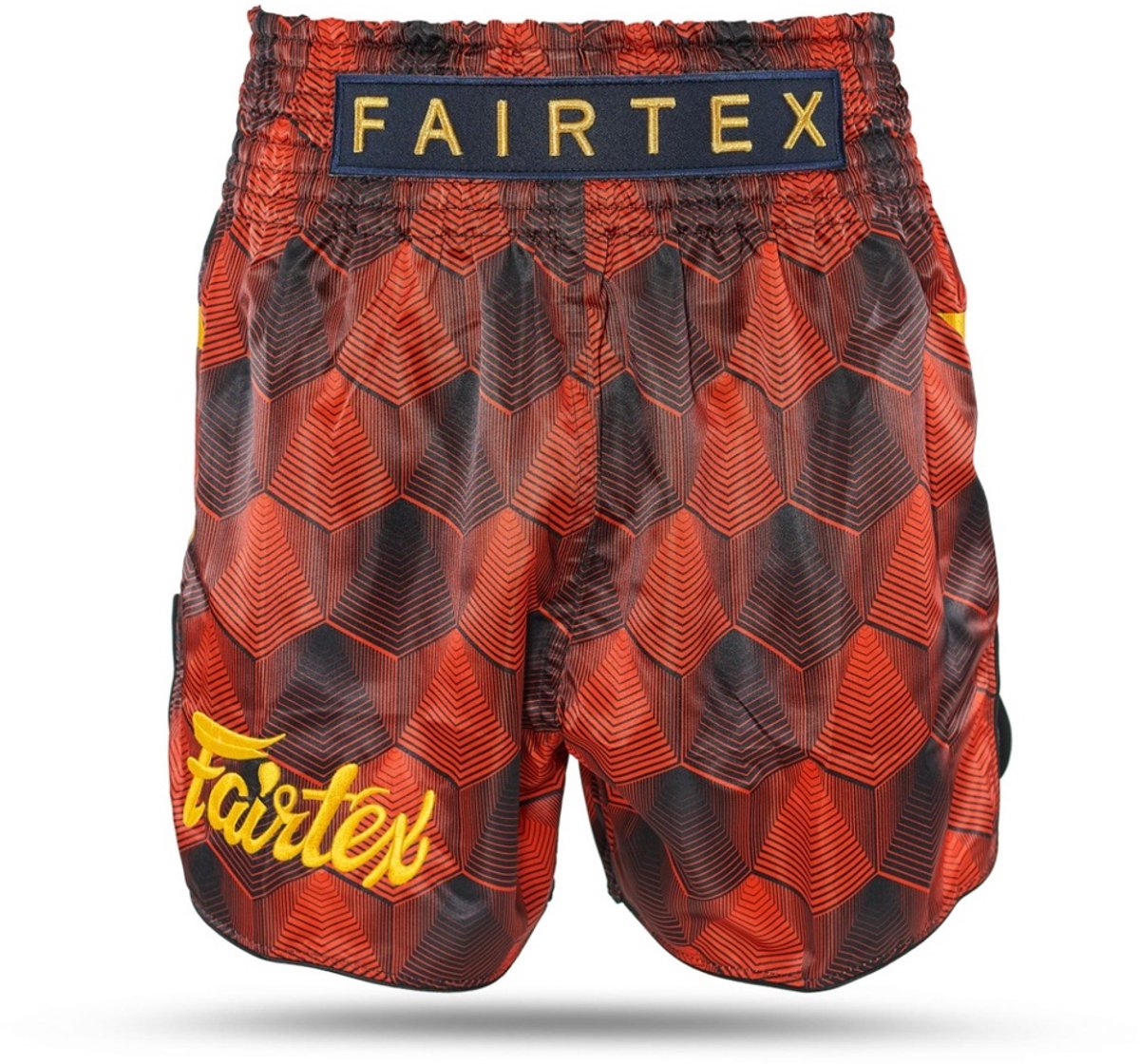 Fairtex x Booster FXB TBT Stealth Red - Muay Thai short - M - Rood / Zwart / Goud