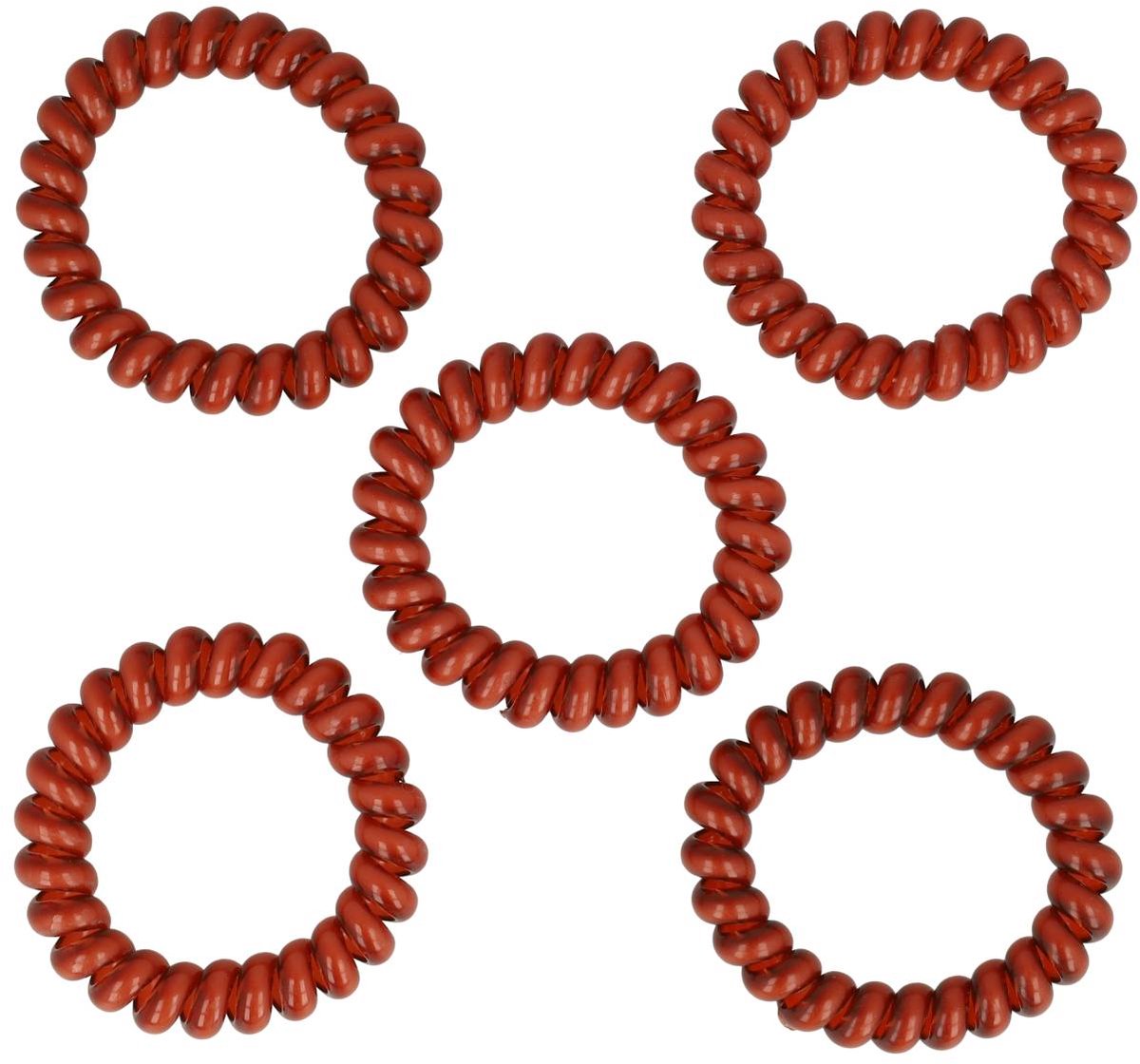 Haarsoires Haarelastieken Invisibobble - Basic - Telefoondraad - Bruin - Set van 5 - Spiraal Haar Elastieken - Haarvriendelijk