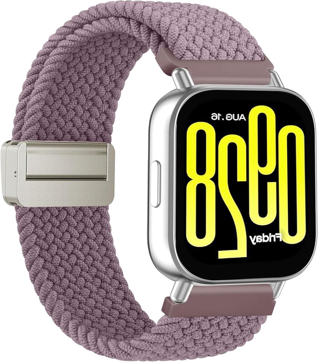 Nylon bandje voor smartwatch, 22mm elastische verstelbare gevlochten banden.