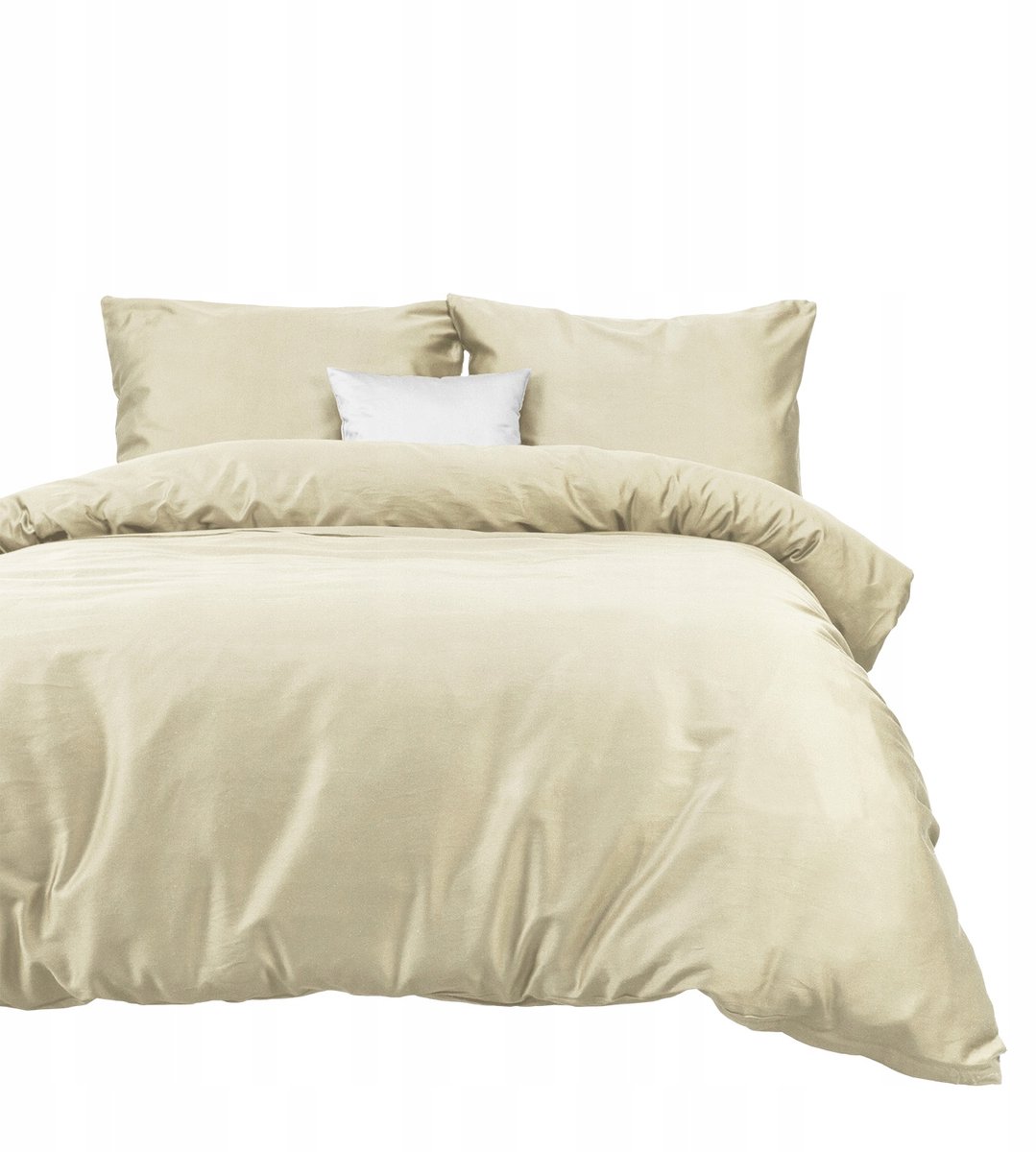 Katoenen Satin Beddengoed Set 140x200cm - Crème Strepen