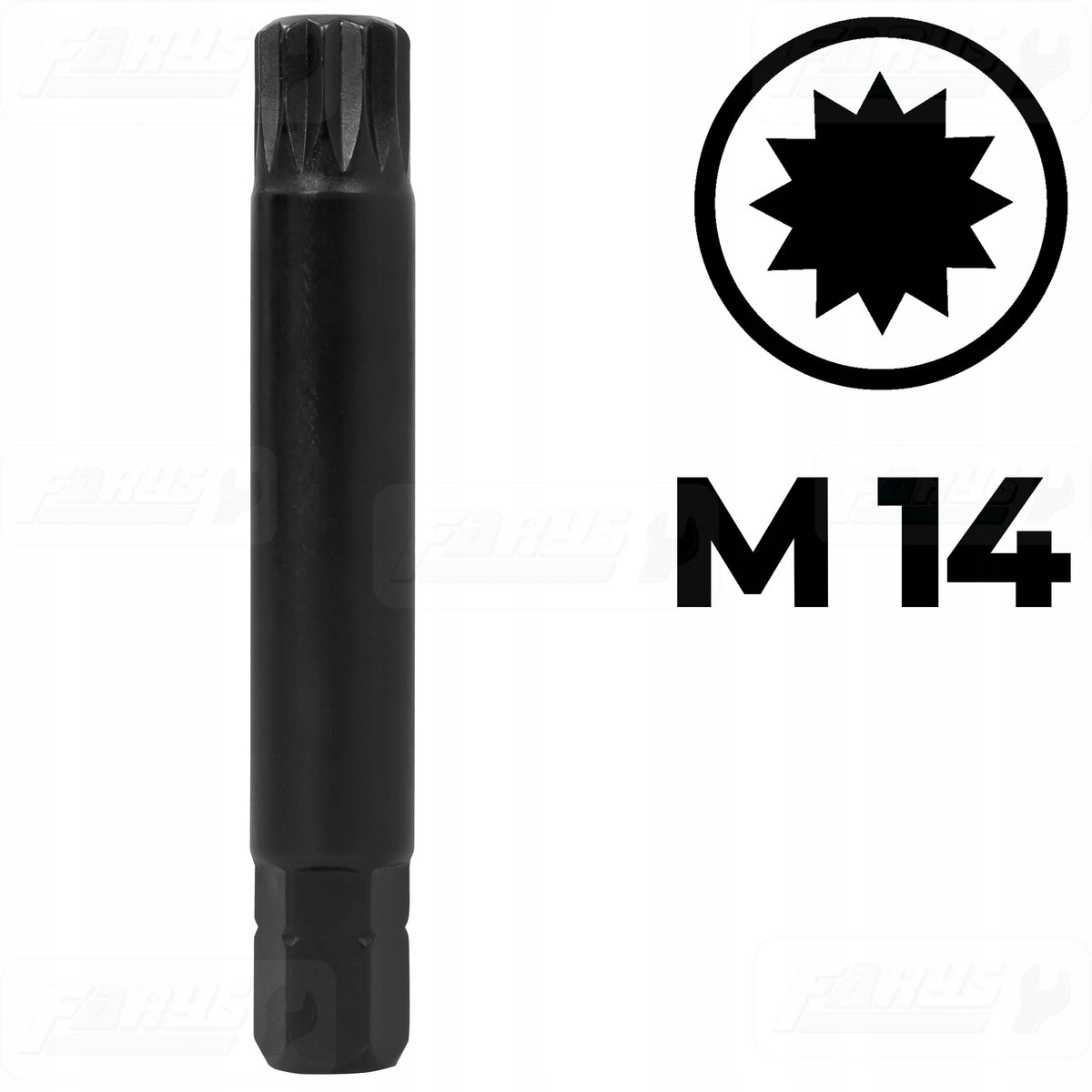 Spline Bit M14 75mm S2 Staal - Professioneel Gereedschap