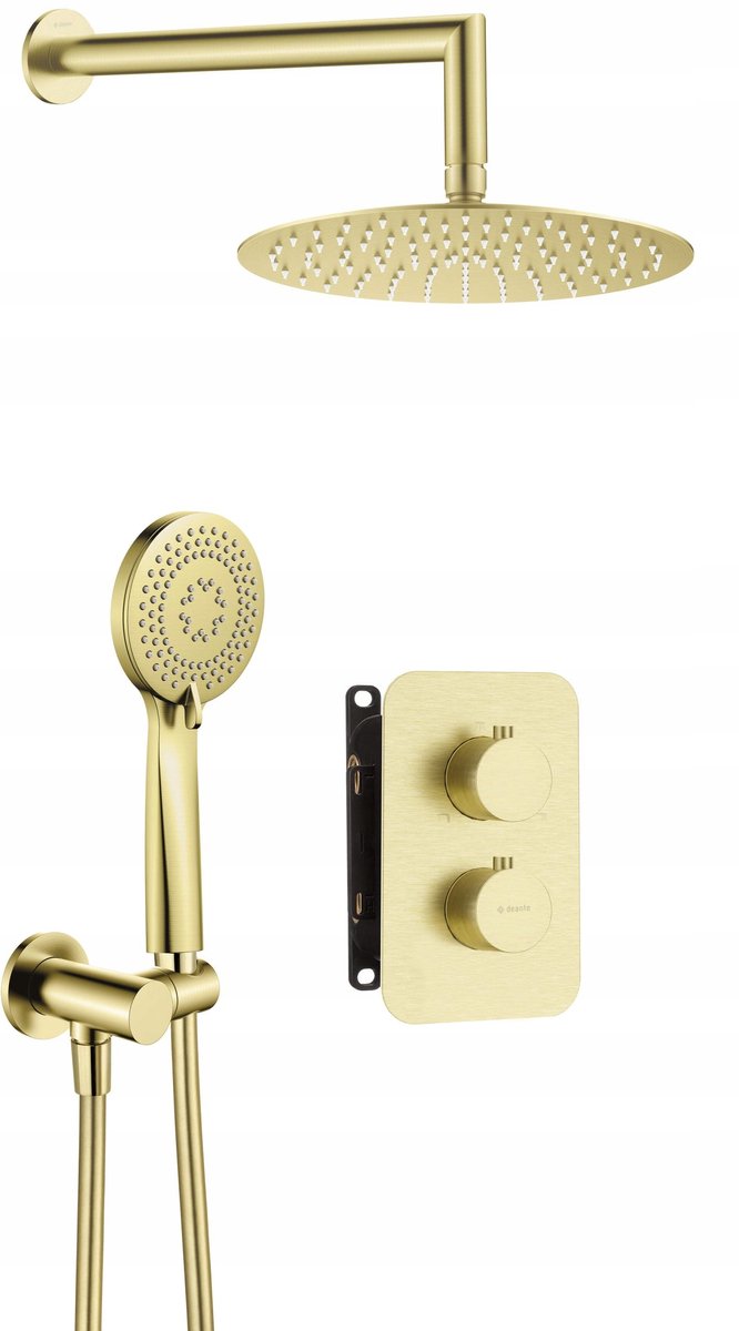Deante Thermostatische Inbouw Doucheset met BOX - Goud Geborsteld