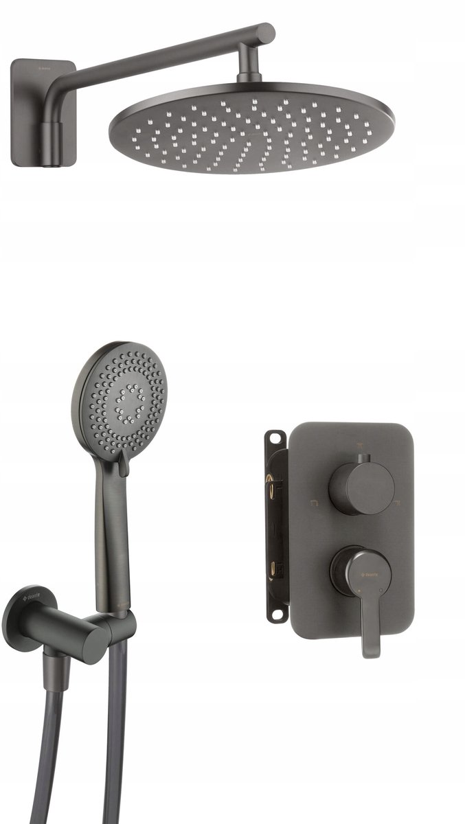 Deante Arnika Doucheset Inbouw met Thermostatische Box - Titanium