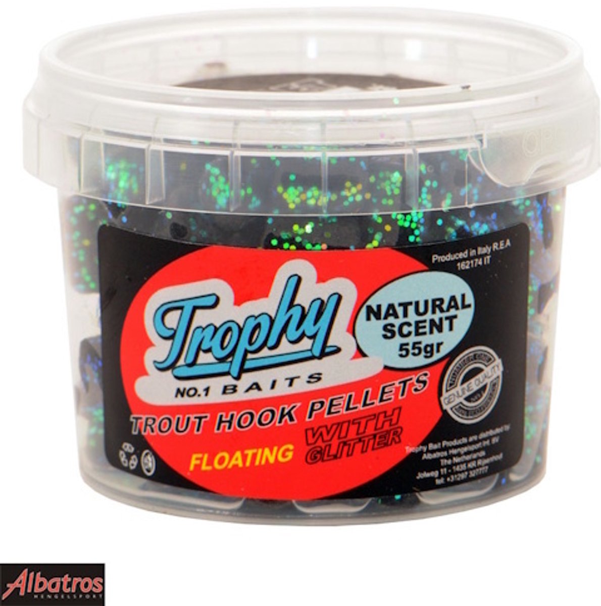 Trophy Baits Trout Pellet – kant-en-klare forelpellets met natuurlijke geur in diverse kleuren Black 55GR