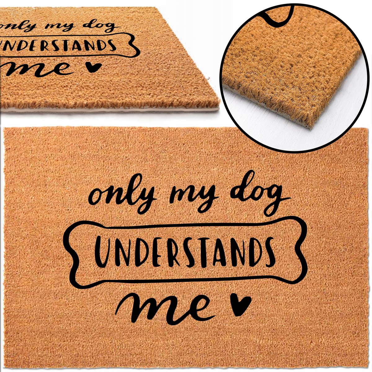 Kokosmat 'Only My Dog Understands Me' 40x60cm - Antislip