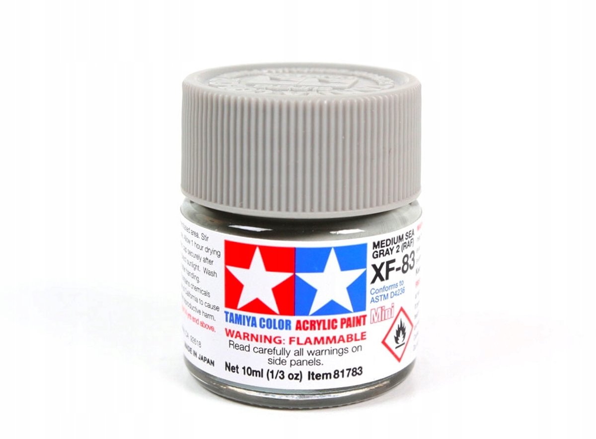 Tamiya Acrylverf Grijs Mat 10ml XF-83 Medium Zeegrijs RAF