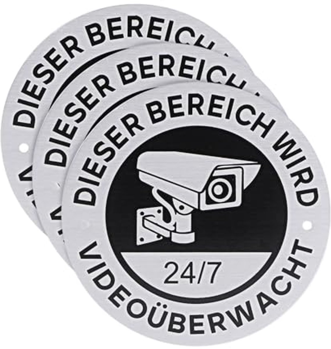 Veiligheidsbord voor Videobewaking - 3 Stuks - Waarschuwing voor Camerabewaking