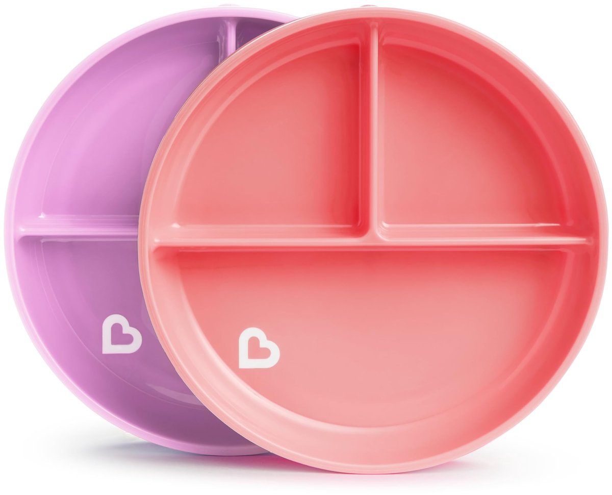 Unyqoos® Set van twee zuignapborden met compartimenten voor baby's en peuters