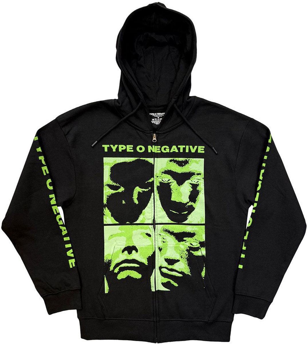 Type O Negative - Faces Vest met capuchon - S - Zwart