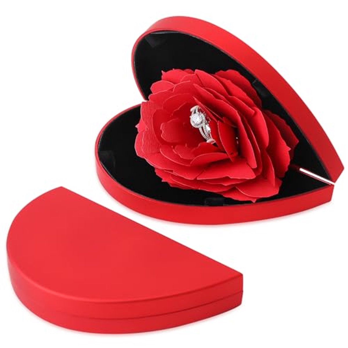 Hartvormig Ringendoosje voor Trouwringen en Sieraden - Perfect voor Ceremonies en Aanzoeken