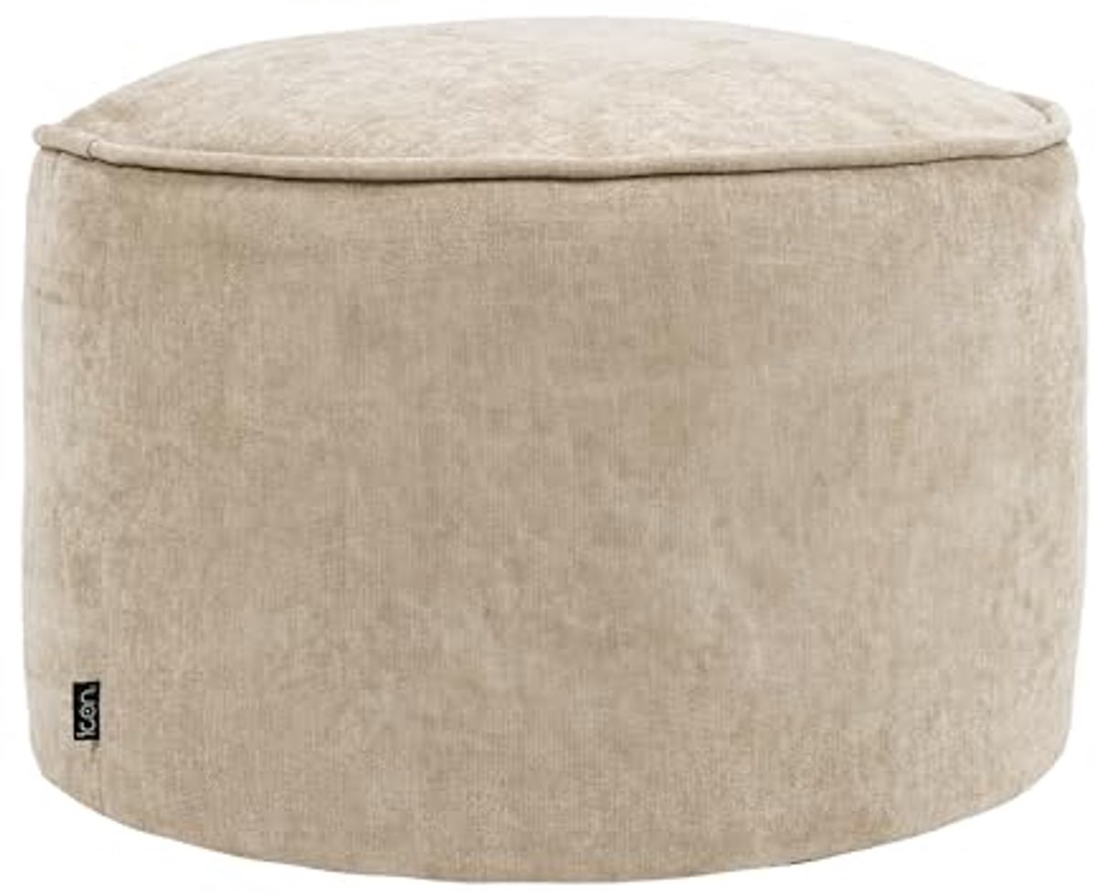 Beige Chenille Hocker - Comfortable Footstool voor Woonkamer en Slaapkamer