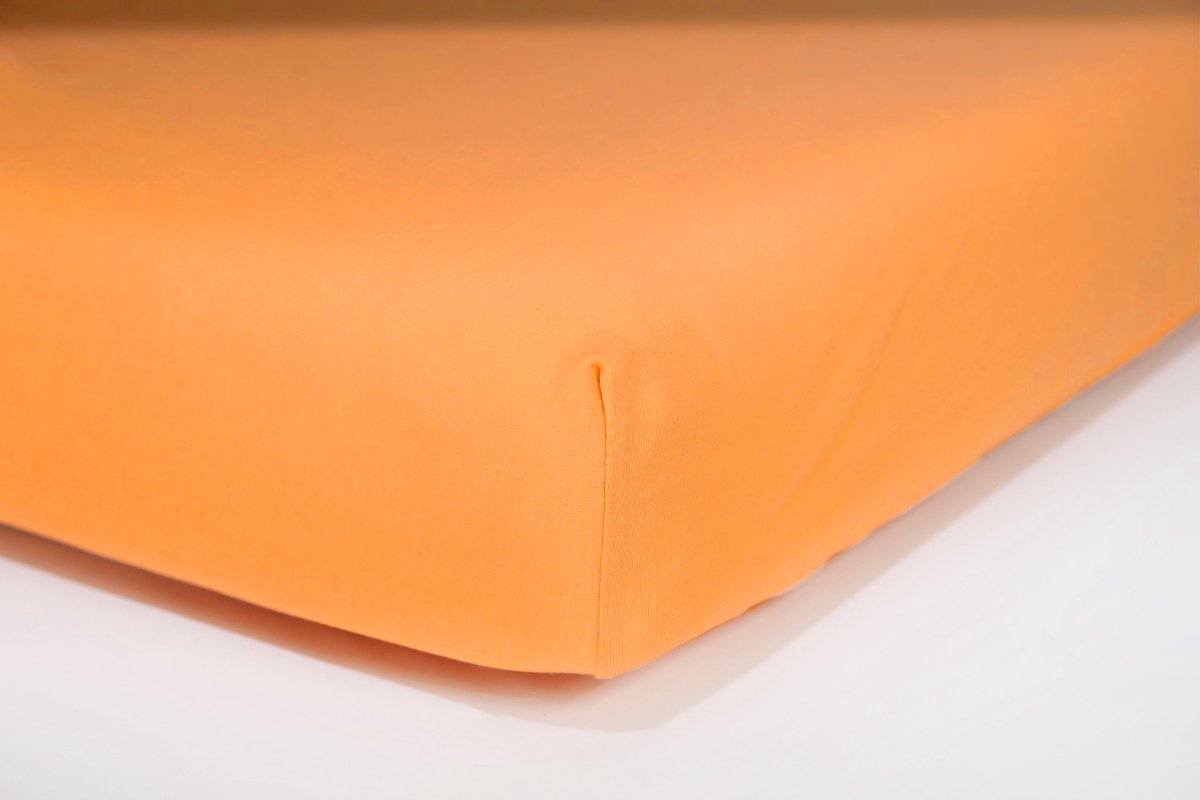 Jersey hoeslaken met elastiek 60x120 cm - Fel oranje