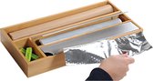 FSC® Keuken Foliedispenser voor 2 Rollen folie - Met 2 opbergvakken - Keuken lade Folie dispenser voor aluminium- & huishoudfolie