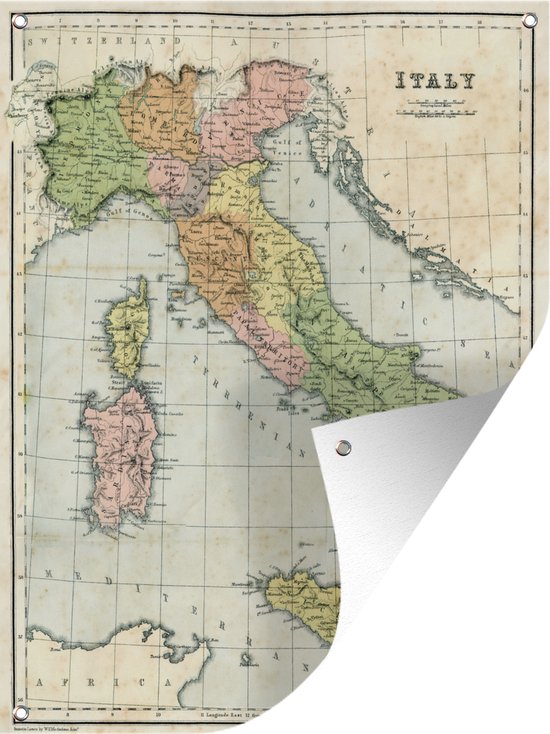 Landkaart - Italië - Oud