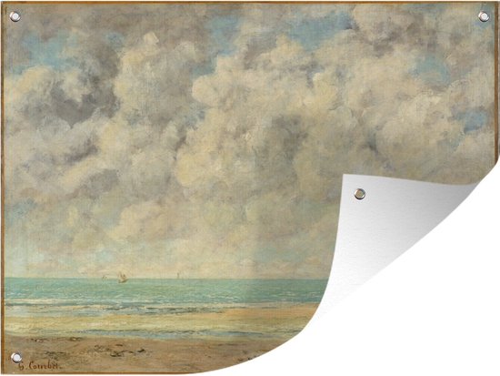 Tuin decoratie De kalme zee - Schilderij van Gustave Courbet - 40x30 cm - Tuindoek - Buitenposter