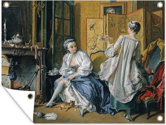 Tuin decoratie La toilette - Schilderij van Francois Boucher - 40x30 cm - Tuindoek - Buitenposter