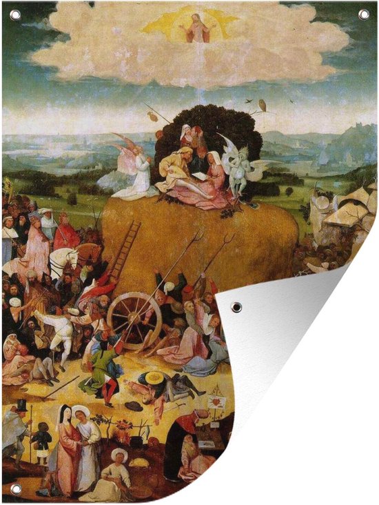 Haywain central panel of the triptych - schilderij van Jheronimus Bosch - Tuindoek