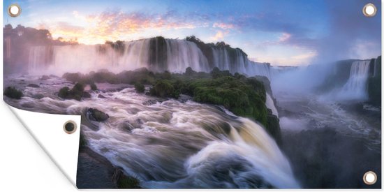 Tuinposter Iguaçu watervallen zijn de grootste watervallen ter wereld - 60x30 cm - Tuindoek - Buitenposter